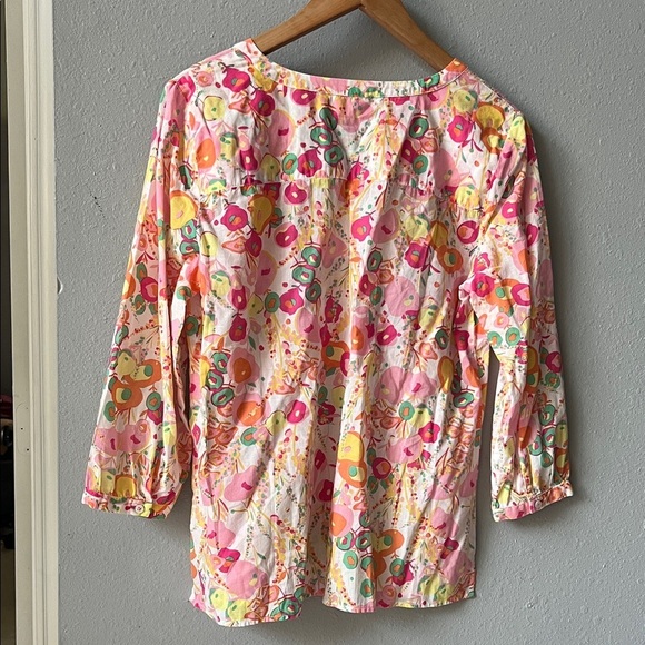 Cotton Pintuck Popover - Abstract Floral - Picture 7 of 9